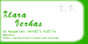 klara verhas business card